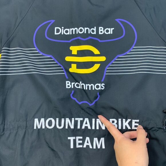 Diamond Bar Brahmas Mountain Bike Team Jacket Mens M Medium Black Zip Up Primal - Picture 9 of 14
